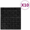 vidaXL Tapet de perete autocolant, model cărămizi 3D, 10 buc., negru