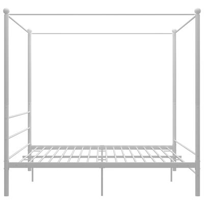 vidaXL Cadru de pat cu baldachin, alb, 180x200 cm, metal