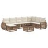 vidaXL Set de canapele pentru grădină 9 pcs Bej și alb crem poliratan