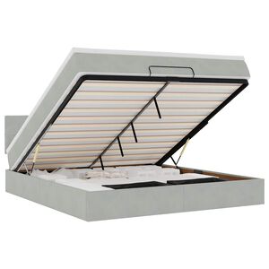 vidaXL Cadru de pat otoman cu saltea Gri deschis 180x200cm catifea