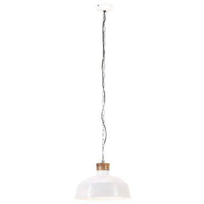 vidaXL Lampă suspendată industrială, alb, 42 cm, E27