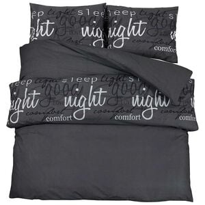 vidaXL Set cu husă de pilotă, negru și alb, 135x200 cm, bumbac