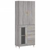 vidaXL Dulap &icirc;nalt, gri sonoma, 69,5x34x180 cm, lemn compozit