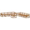 vidaXL Set de canapele de exterior 9 pcs natural Lemn Solid de Acacia