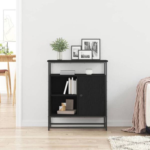 vidaXL Bufet Stejar Negru 69 x 35 x 80 cm Lemn compozit