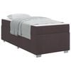 vidaXL Cadru de pat cu saltea Maro &icirc;nchis 100 x 200 cm țesătură