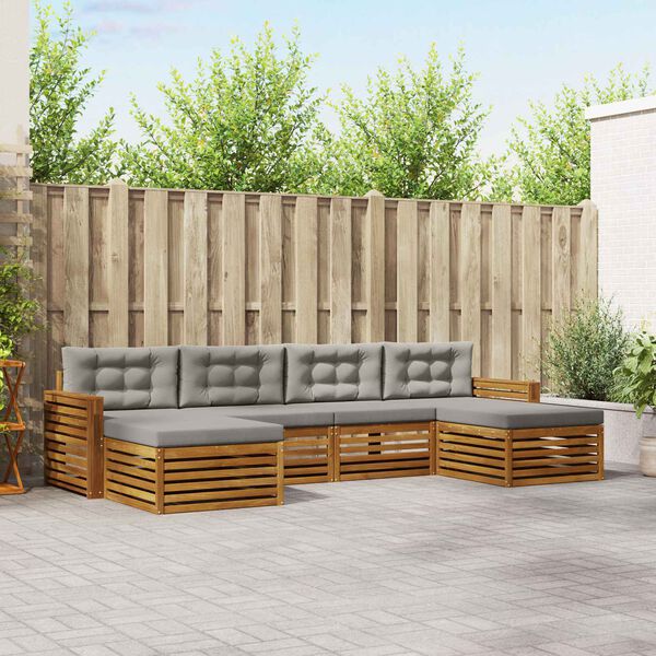 vidaXL Seturi de canapele cu pernă 6 pcs Gri natural și deschis