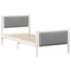 vidaXL Cadru de pat Alb și gri deschis 90 x 200 cm Lemn masiv de pin