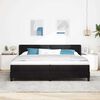 vidaXL Pat cu arcuri cu saltea cu headboard Negru 200 x 200 cm Catifea