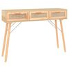 vidaXL Masă consolă maro 105x30x75 cm lemn masiv pin și ratan natural