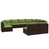 vidaXL Set mobilier de grădină cu perne, 9 piese, maro, poliratan
