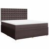 vidaXL Pat continental cu saltea maro &icirc;nchis 180x200cm material textil