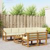 vidaXL Set de canapele de exterior cu pernă 9 pcs Natural și Crem