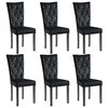 vidaXL Scaune de sufragerie, 6 buc, negru, catifea