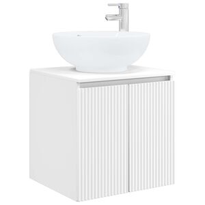 vidaXL Vanitate cu chiuvetă montată pe perete Alb 49,5 x 44,5 x 65 cm