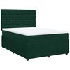 vidaXL Pat box spring cu saltea, verde &icirc;nchis, 140x190 cm, catifea