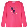Tricou pentru copii cu m&acirc;neci lungi, roz aprins, 128