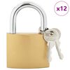 vidaXL U Lock cu Chei 12 pcs Alamă Fier