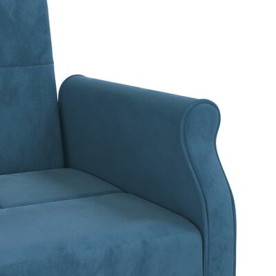 vidaXL Canapea extensibilă cu perne, albastru, catifea
