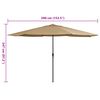 vidaXL Umbrelă de soare de grădină, st&acirc;lp metalic, taupe, 390 cm