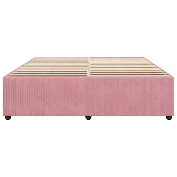 vidaXL Cadru de pat, roz, 180x200 cm, catifea