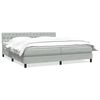 vidaXL Pat box spring cu saltea, gri deschis, 200x210 cm, catifea
