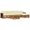 vidaXL Set de canapele de exterior cu pernă 6 pcs Natural și Crem