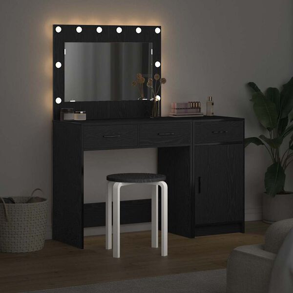 vidaXL Masă de Machiaj 2 pcs Negru 40 x 41 x 75 cm Lemn compozit