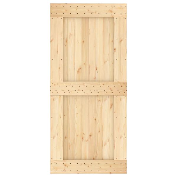 vidaXL Ușă glisantă cu set de feronerie 95x210 cm, lemn masiv de pin