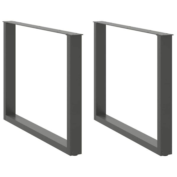 vidaXL Picioare de masă în formă de U, 2 buc., antracit, 100x(72-73) cm, oțel