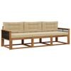 vidaXL Set de canapele de exterior cu pernă 3 pcs Natural și Bej