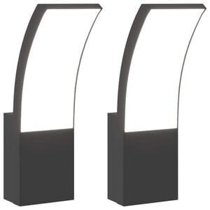 vidaXL Lămpi exterioare de perete cu LED 2 buc. negru, aluminiu turnat