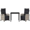 vidaXL Set de masă pentru grădină cu pernă 3 pcs Gri deschis poliratan