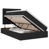 vidaXL Pat cu LED și saltea Negru 120 x 200 cm Țesătură