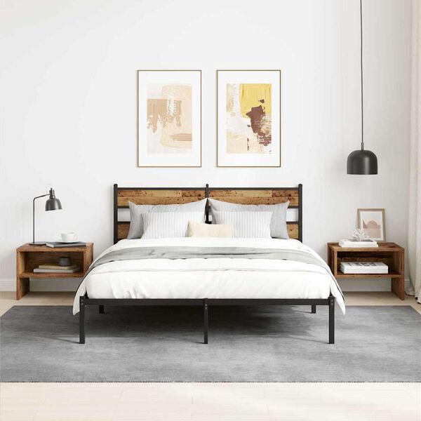 vidaXL Dulap de noapte 2 pcs Lemn vechi 40 x 40 x 30 cm Lemn compozit