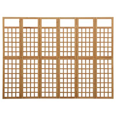 vidaXL Separator cameră cu 6 panouri, 242,5x180 cm, nuiele lemn brad