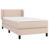 vidaXL Pat box spring cu saltea, cappuccino, 100x200cm piele ecologică