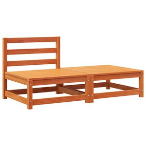 vidaXL Canapea de grădină fără brațe cu taburet, maro ceruit