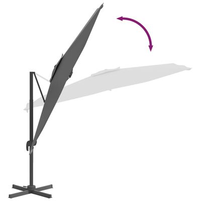 vidaXL Umbrelă în consolă, stâlp din aluminiu, antracit, 300x300 cm