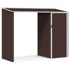 vidaXL Șopron de grădină lemne de foc maro 245x98x159 cm oțel zincat