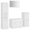 vidaXL Set mobilier de baie, alb, lemn prelucrat