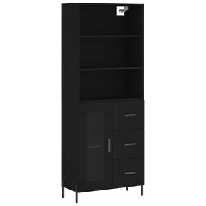 vidaXL Dulap &icirc;nalt, negru, 69,5x34x180 cm, lemn compozit