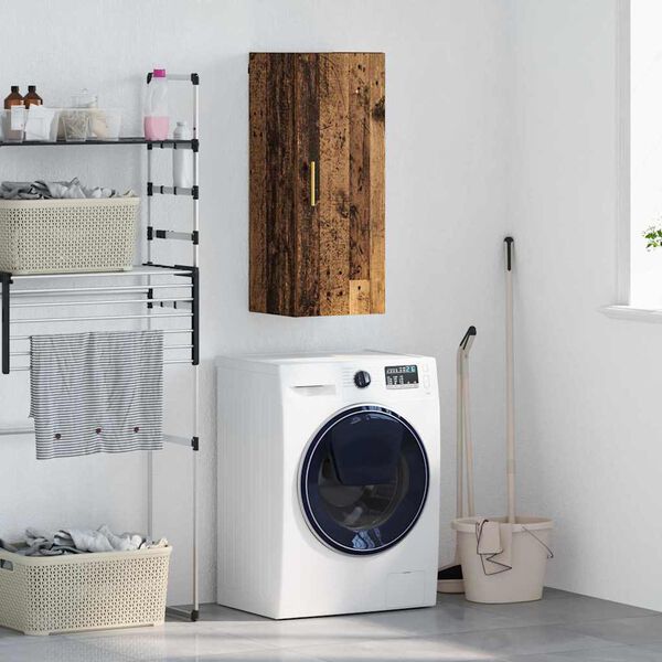 vidaXL Dulap montat pe perete Lemn Vechi 34,5 x 34 x 90 cm