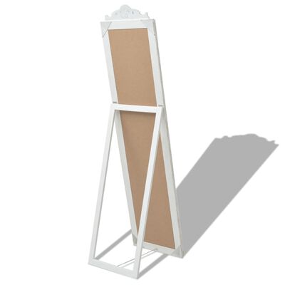vidaXL Oglindă în stil baroc independentă, alb, 160 x 40 cm