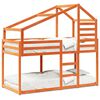 vidaXL Pat supraetajat cu acoperiș maro ceruit 75x190cm lemn masiv pin