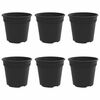 vidaXL Ghiveci rotund pentru flori 6 buc. Negru &Oslash; 19 x 16 cm Plastic