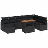 vidaXL Set de canapele pentru grădină 9 buc. Negru și Maro