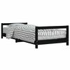 vidaXL Cadru de pat pentru copii, negru, 90x190 cm, lemn masiv de pin