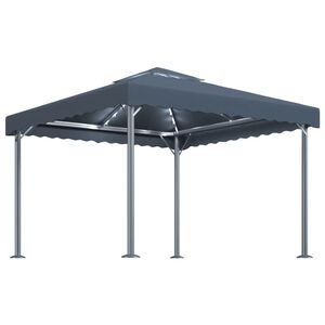 vidaXL Pavilion cu șiruri de lumini LED, antracit, 300x300cm aluminiu