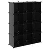 vidaXL Organizator cub de depozitare, 12 cuburi, negru, PP